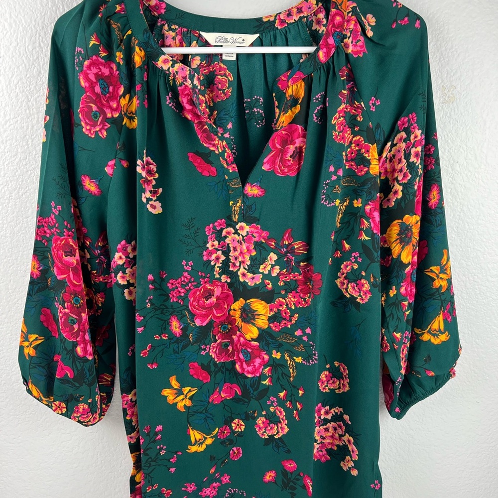 Floral Green Blouse